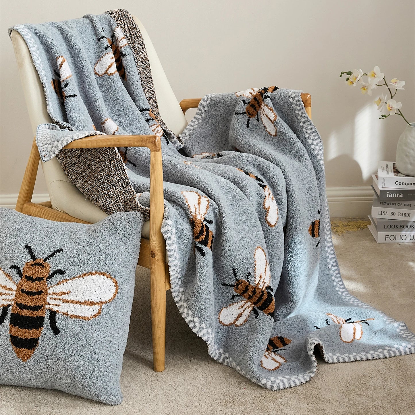 Couverture Design à Motif Abeille