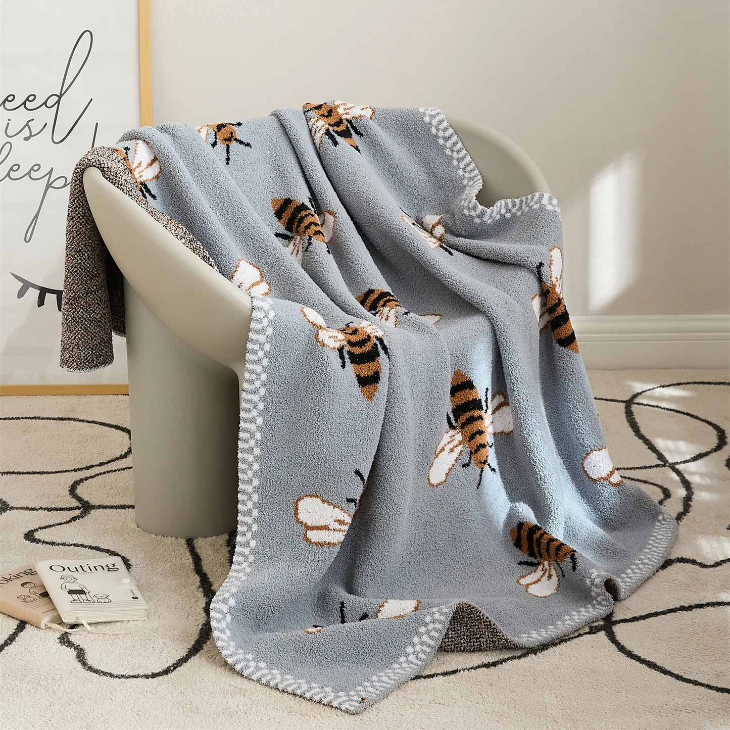 Couverture Design à Motif Abeille
