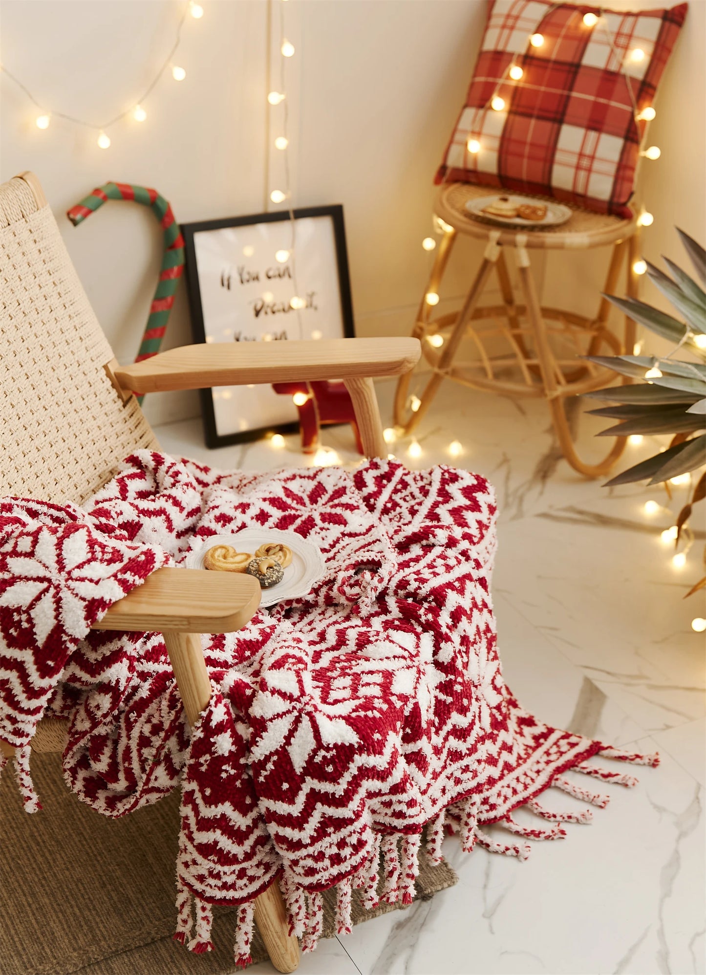 Couverture Noël en Tricot