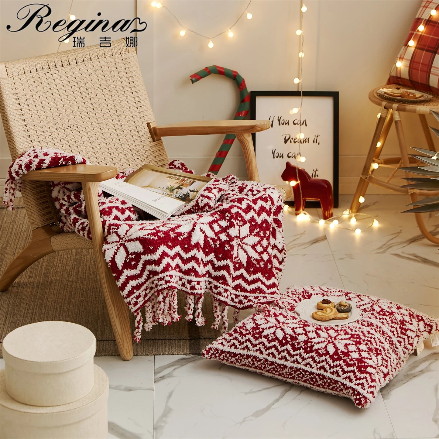 Couverture Noël en Tricot
