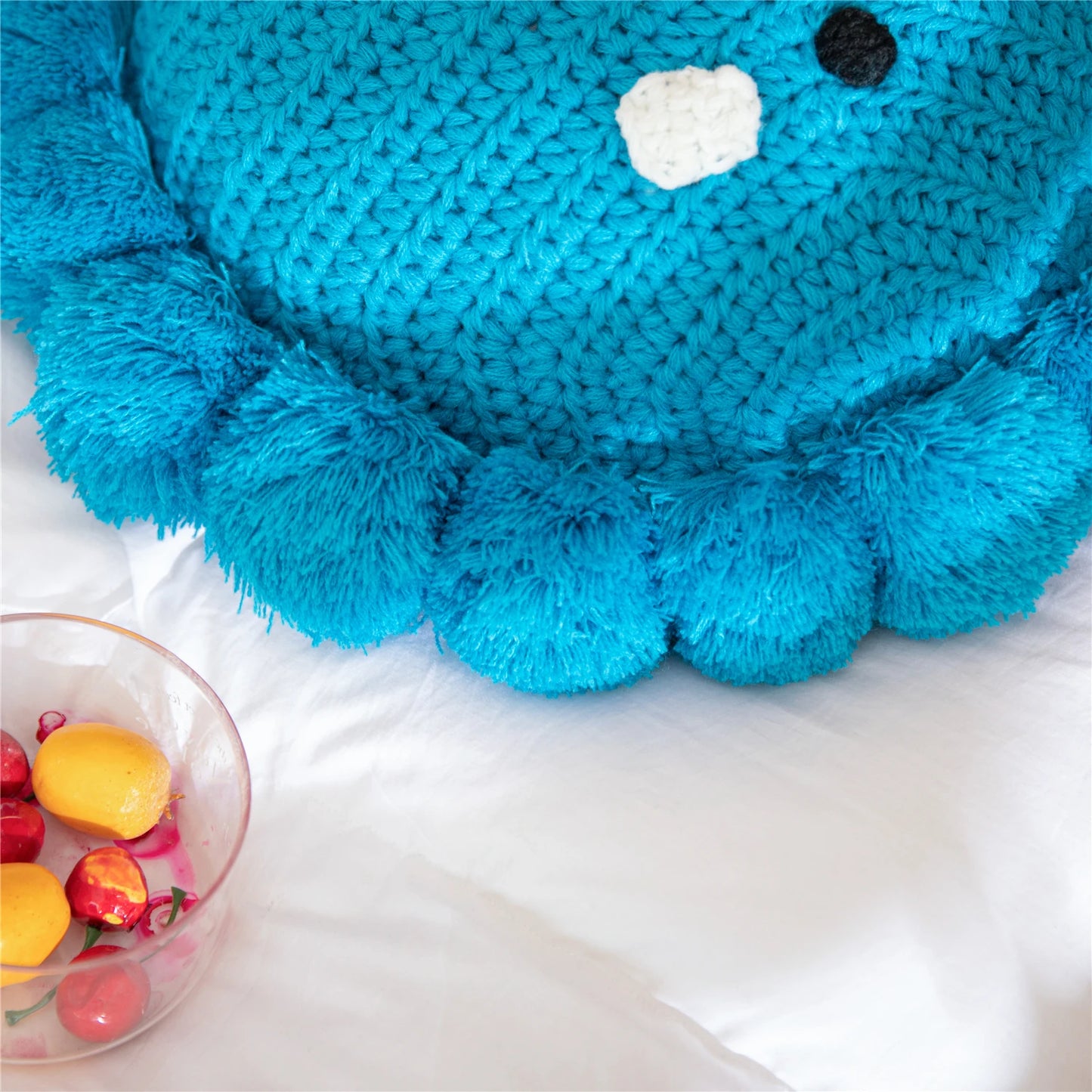 Coussin Crochet à Pompon