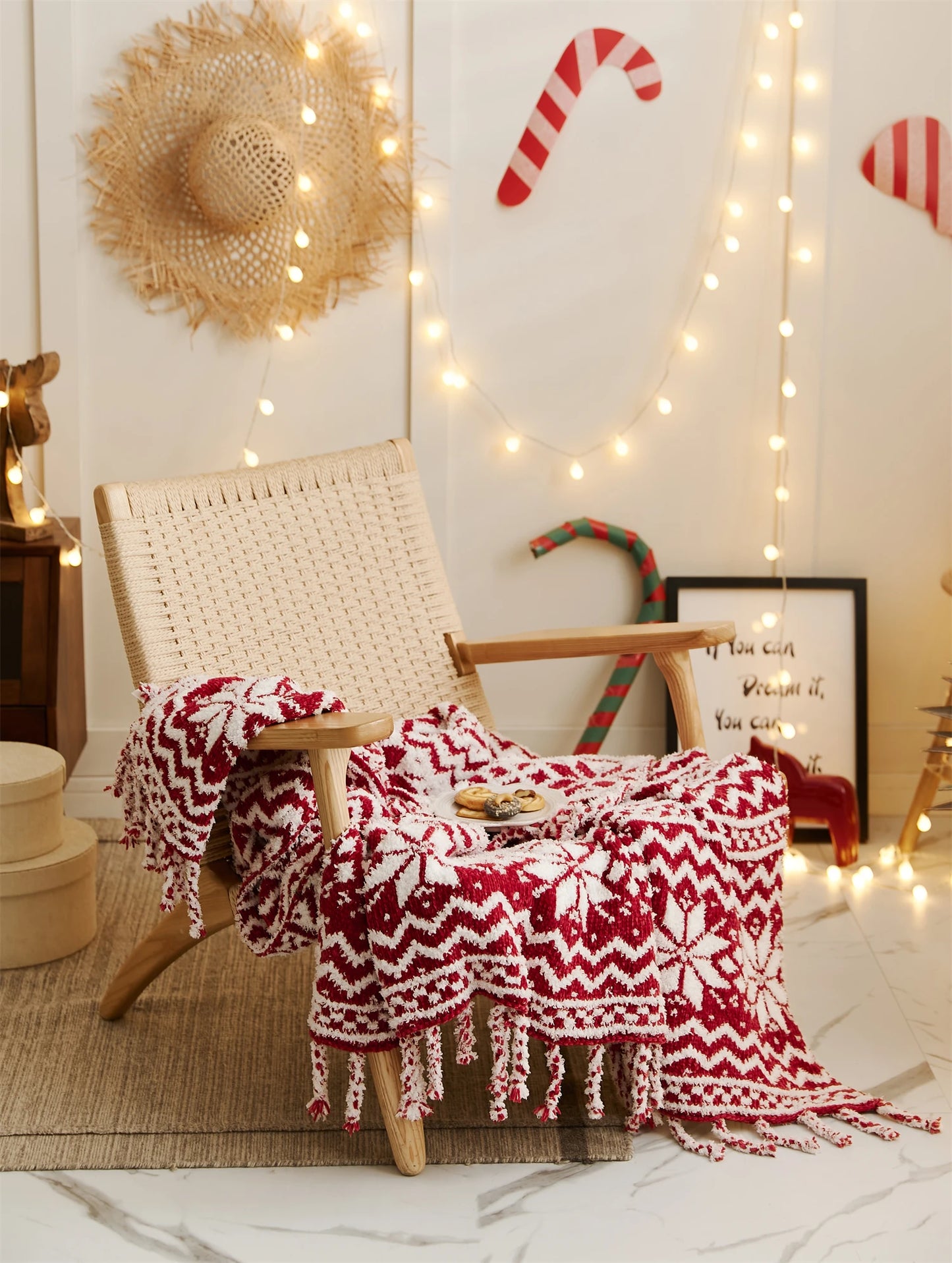 Couverture Noël en Tricot