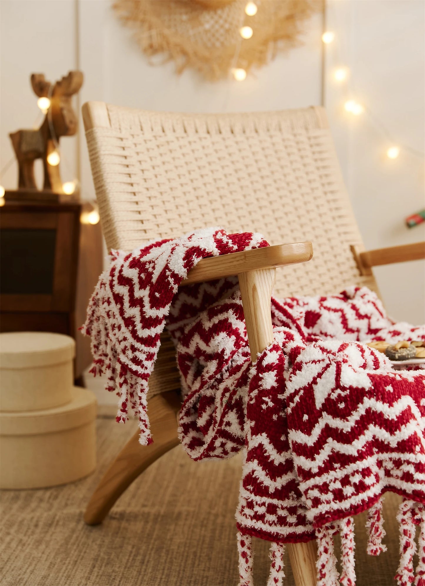 Couverture Noël en Tricot