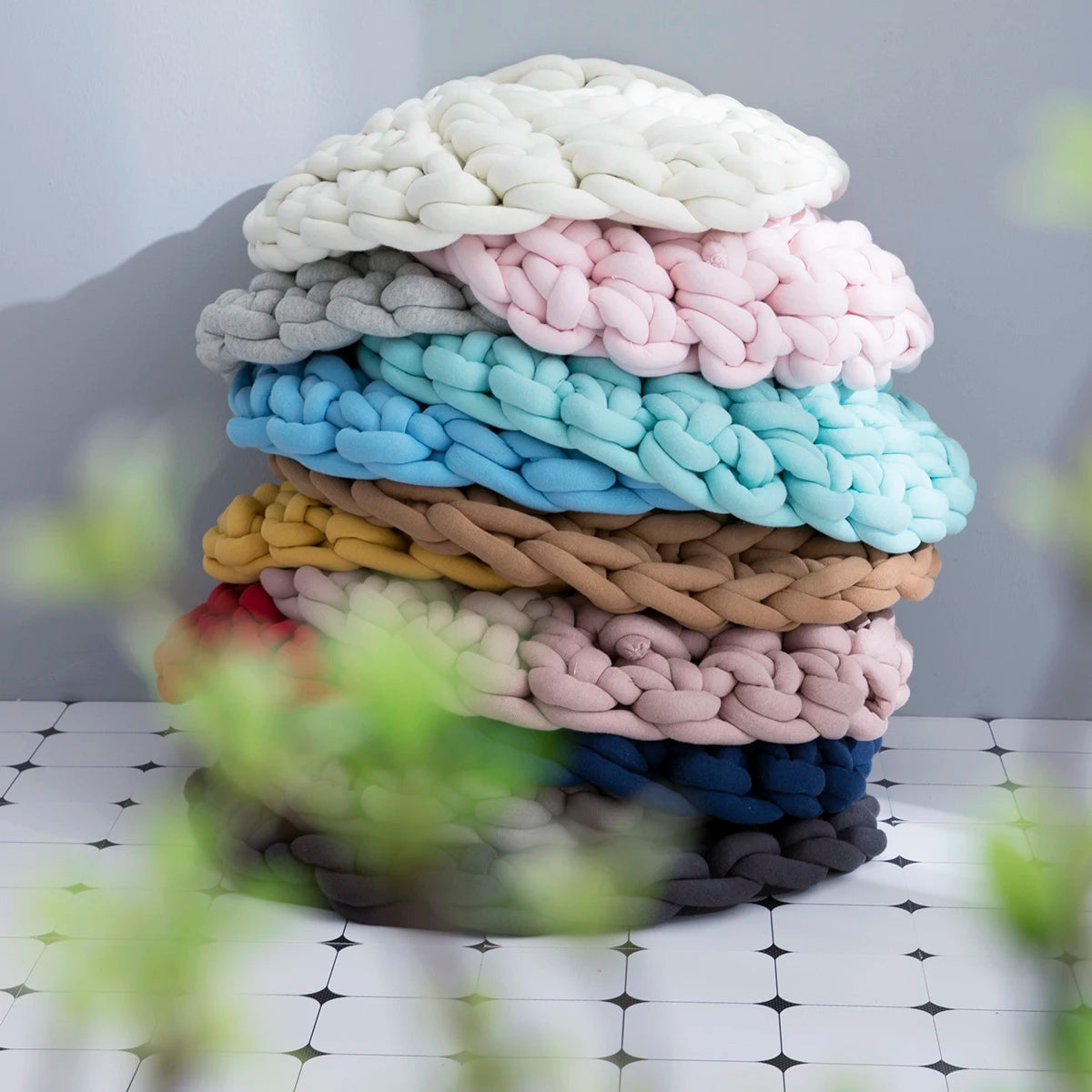 Coussin Rond Fil Épais