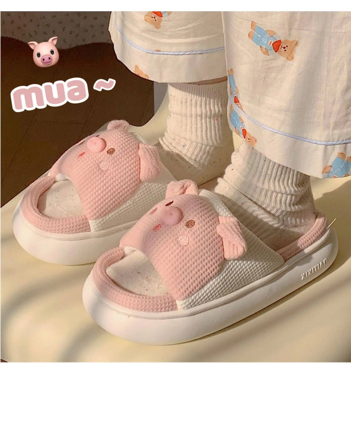 Pantoufle Cochon en Lin