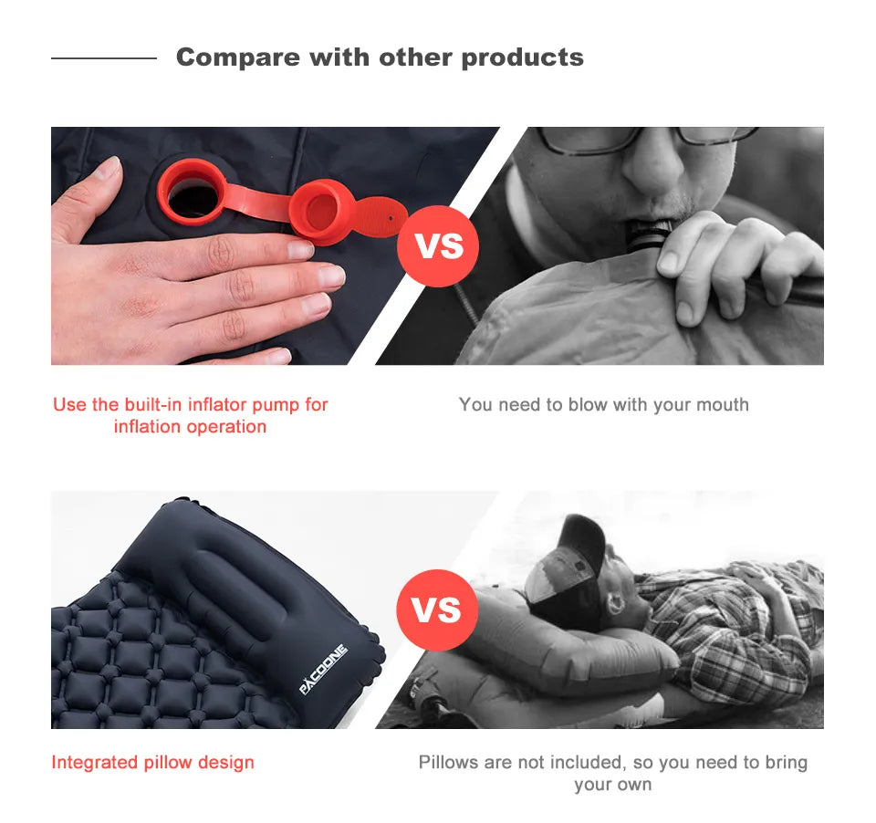 Matelas Gonflable avec Oreiller Intégré