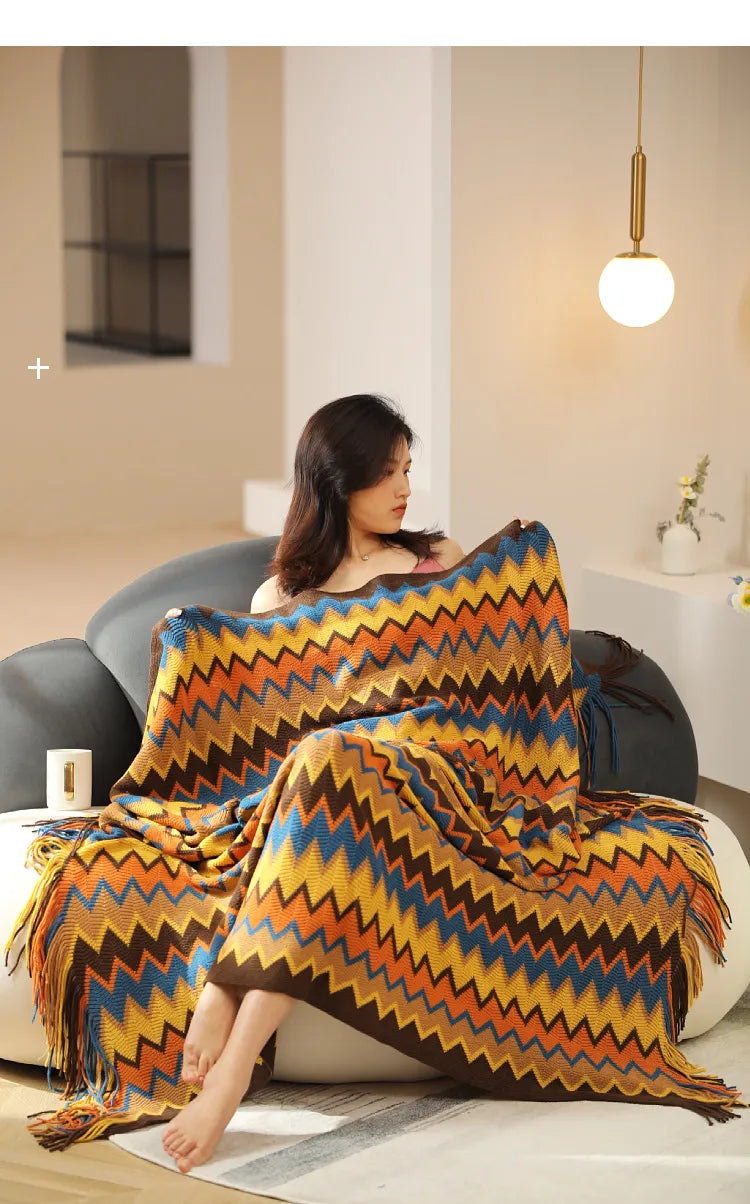 Couverture à Motif Aztèque