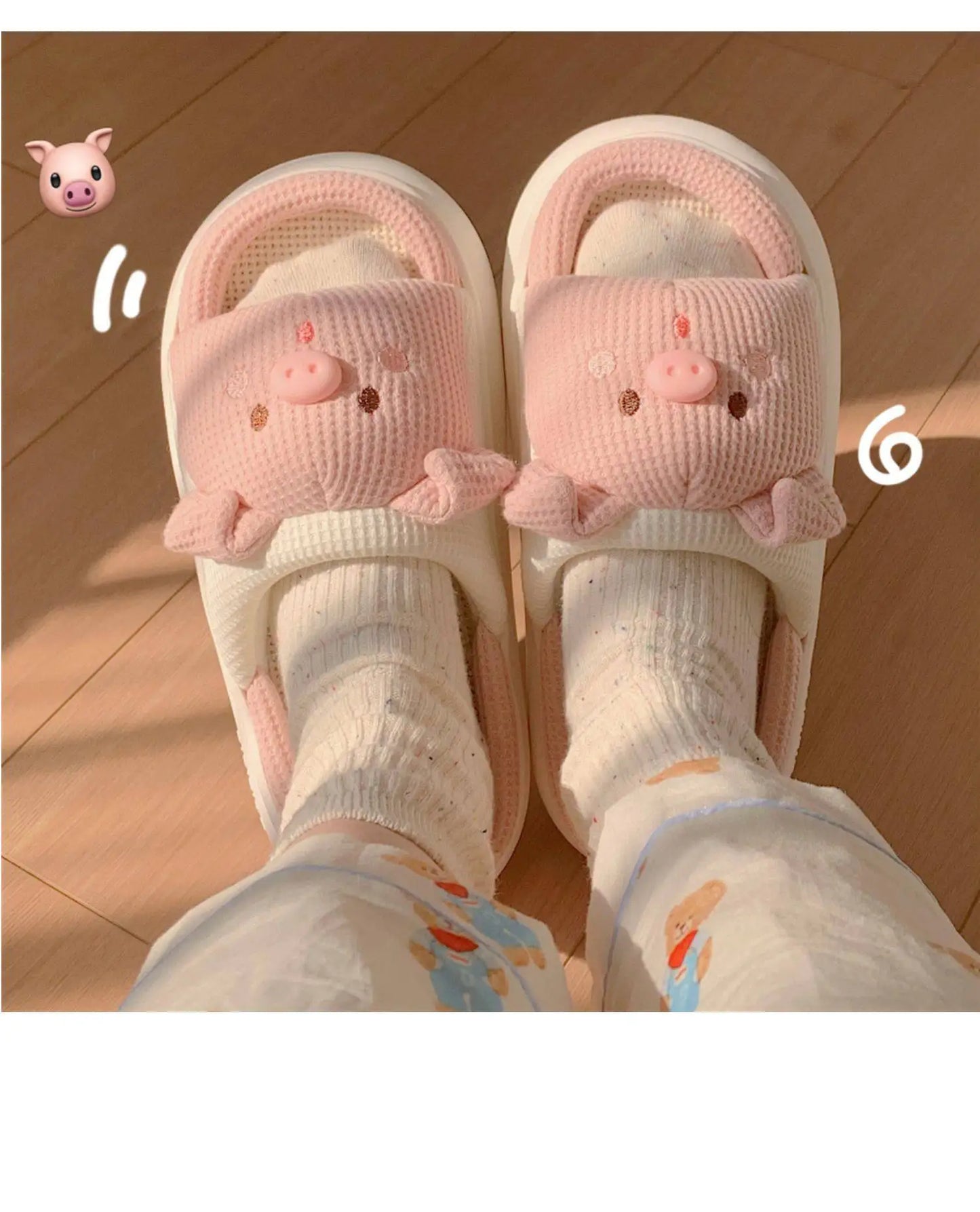 Pantoufle Cochon en Lin