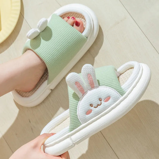 Pantoufle Lapin en Lin