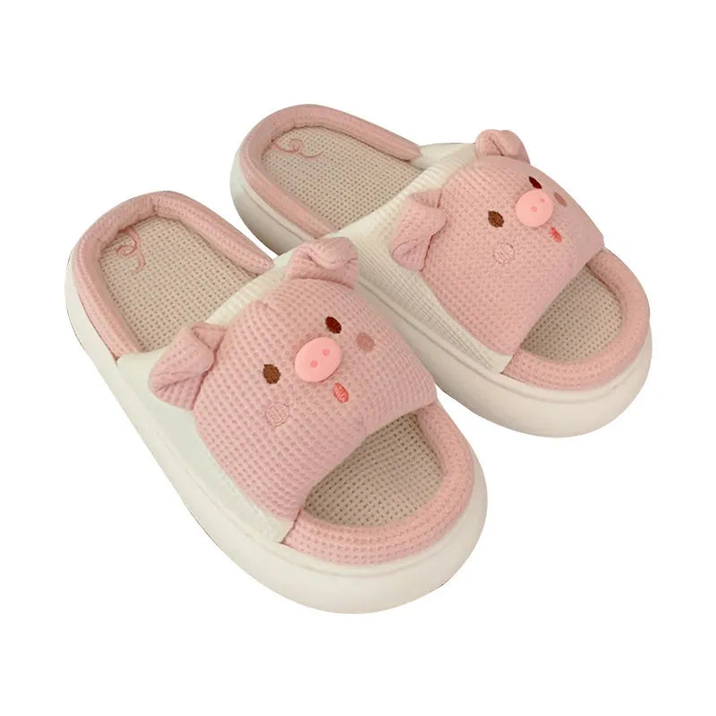Pantoufle Cochon en Lin