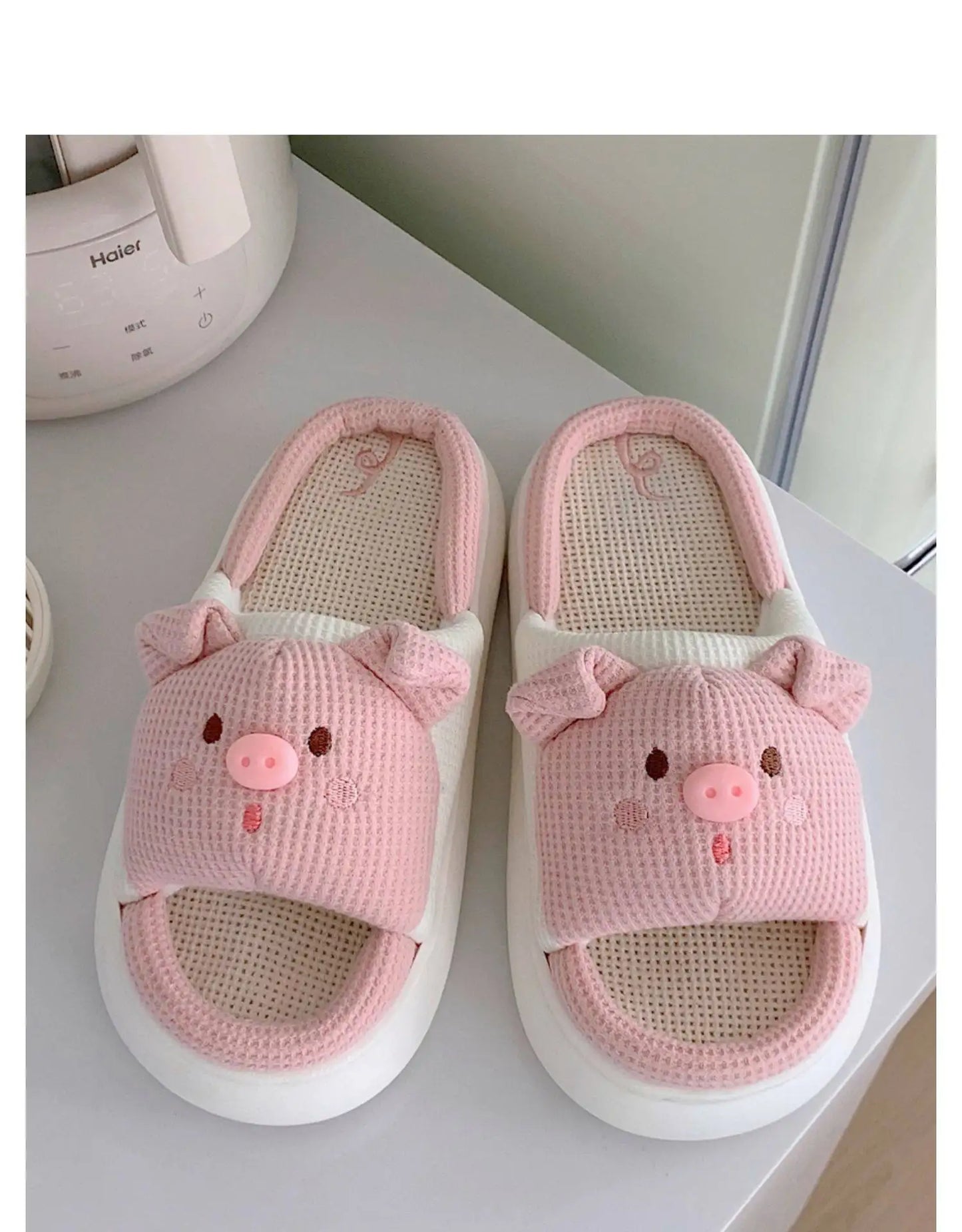 Pantoufle Cochon en Lin