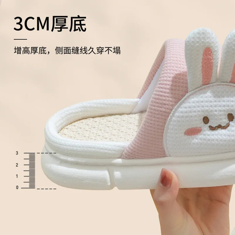 Pantoufle Lapin en Lin