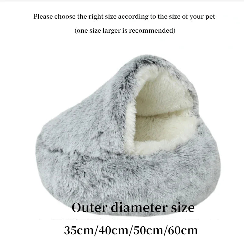 Lit Rond Peluche Chien et Chat